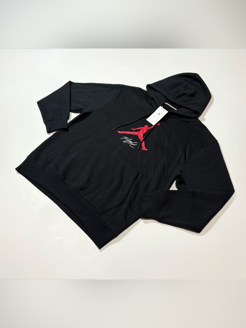 Air Jordan Flight Men’s Black Hoodie Red JumpMan Pullover Sweatshirt FD7545-013